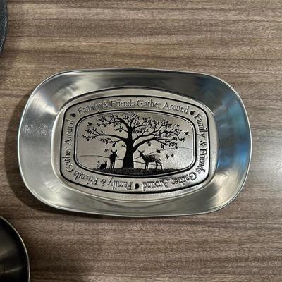 SILVER PLATED AND PEWTER SERVING PIECES