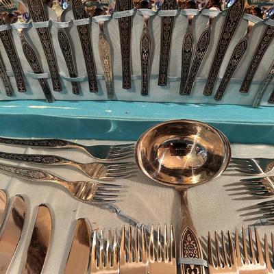 MORI INOX FLATWARE IN A CASE 12 PLACE SETTING