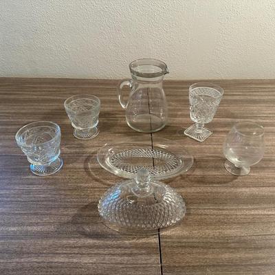 VINTAGE GLASS SERVING PIECES