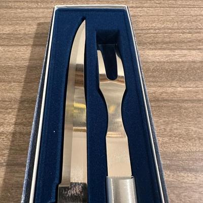 MAXAM CARVING SET & 2 PIECE CUTLERY PLUS BURNCO UTENSILS