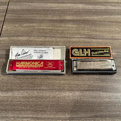 LEE OSKAR 'GOLDEN BUTTERFLY" & HOHNER "GREAT LITTLE HARP" HARMONICAS