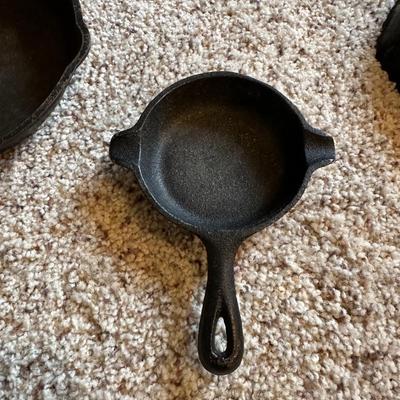 WAGNER WARE AND 2 OTHER CAST IRON SKILLETS