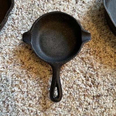 WAGNER WARE AND 2 OTHER CAST IRON SKILLETS