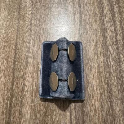 BELAIS 14K WHITE GOLD FRONT CUFF LINKS