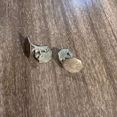 BELAIS 14K WHITE GOLD FRONT CUFF LINKS