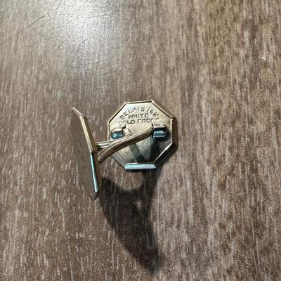 BELAIS 14K WHITE GOLD FRONT CUFF LINKS