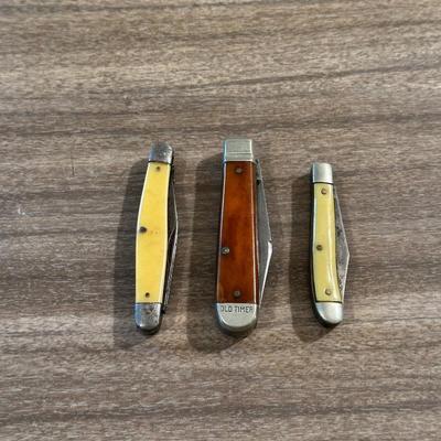 SCHRADE OLD TIMER, WESTERN AND 1 OTHER POCKET KNIFE