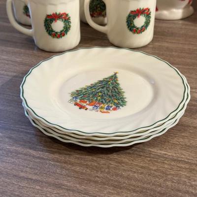 CHRISTMAS DISHES AND COOKIE JAR