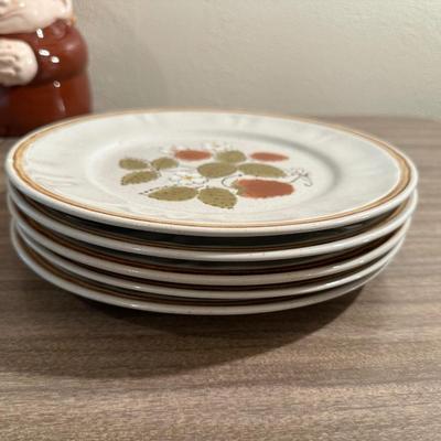 STONEWARE DISHES, CLAY BOWLS AND A MONK COOKIE JAR
