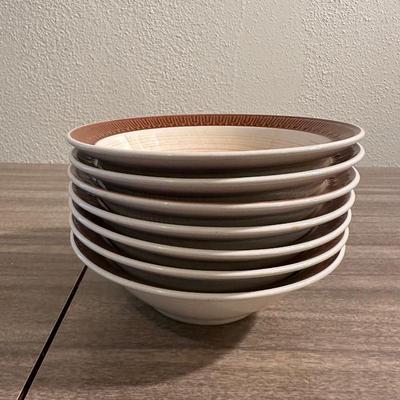STONEWARE DISHES, CLAY BOWLS AND A MONK COOKIE JAR