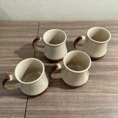 STONEWARE DISHES, CLAY BOWLS AND A MONK COOKIE JAR