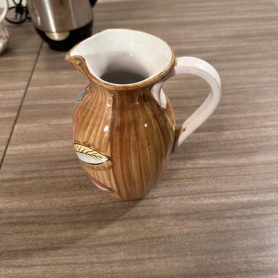FARBERWARE PERCOLATOR AND 2 PITCHERS FROM ITALY AND ENGLAND