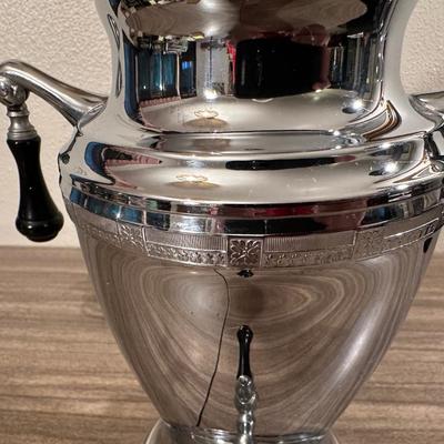 FANCY PERCOLATOR W/SPIGOT, BEVERAGE SERVER W/LID AND A PITCHER MADE IN ENGLAND