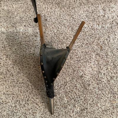 FIREPLACE TOOLS, BELLO AND A WOOD HOLDER