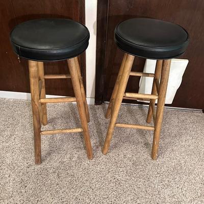 2 VINYL TOP BAR STOOLS