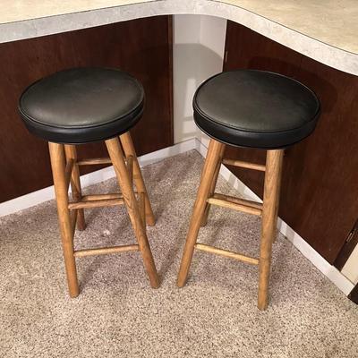 2 VINYL TOP BAR STOOLS