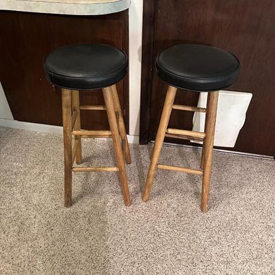 2 VINYL TOP BAR STOOLS