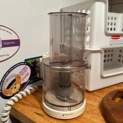 SMALL FOOD PROCESSOR, WOODEN PLATTER COOKBOOKS AND ORGANIZERS