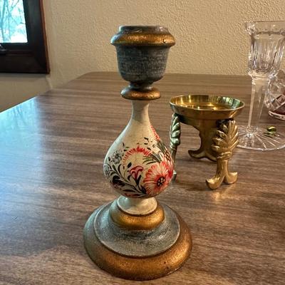 WATERFORD AND OTHER CANDLE HOLDERS