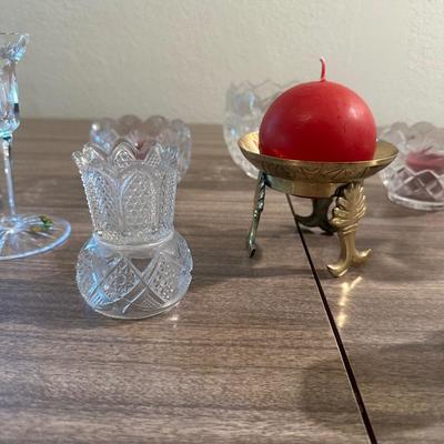 WATERFORD AND OTHER CANDLE HOLDERS