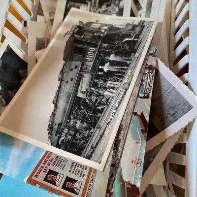 Basket of black and white photos