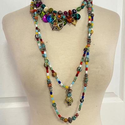 Necklace Lot - Glass Beads, Gem Stones