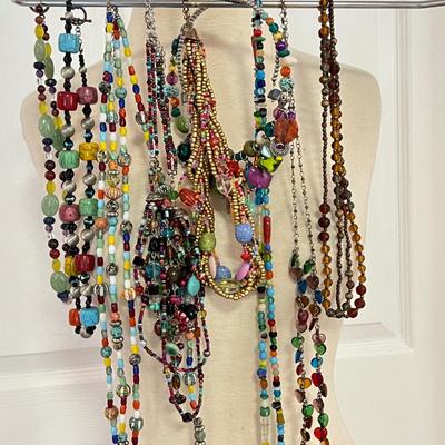 Necklace Lot - Glass Beads, Gem Stones