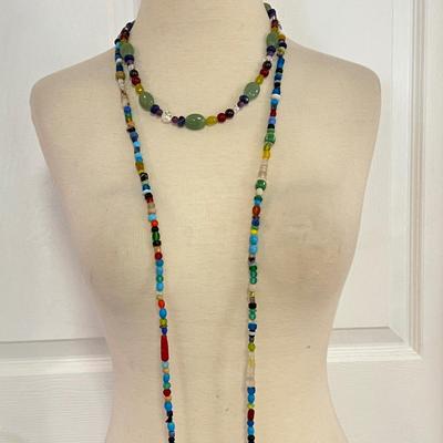 Necklace Lot - Glass Beads, Gem Stones