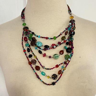 Necklace Lot - Glass Beads, Gem Stones