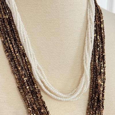 Necklace Lot - Seed Beads, Mother of Pearl, Earrings Set