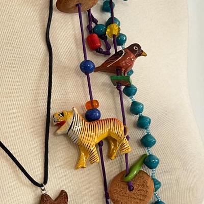 Necklace Lot - Wood, Seed, Paper, Signed, Artisanal