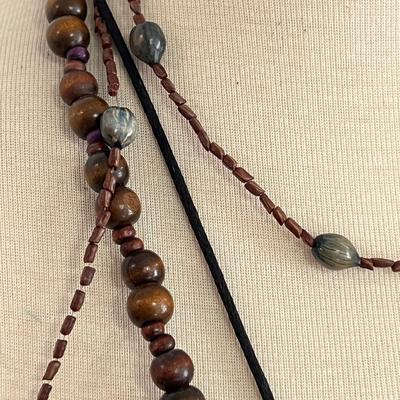 Necklace Lot - Wood, Seed, Paper, Signed, Artisanal