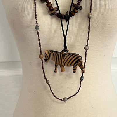 Necklace Lot - Wood, Seed, Paper, Signed, Artisanal