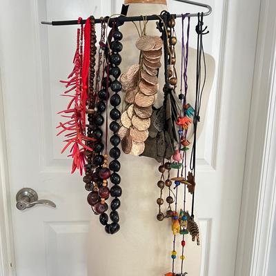 Necklace Lot - Wood, Seed, Paper, Signed, Artisanal