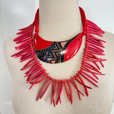Necklace Lot - Wood, Seed, Paper, Signed, Artisanal