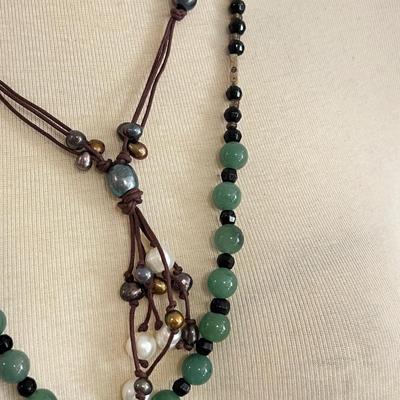 Necklace Lot - Turquoise, Amber, Red Coral, Pearl