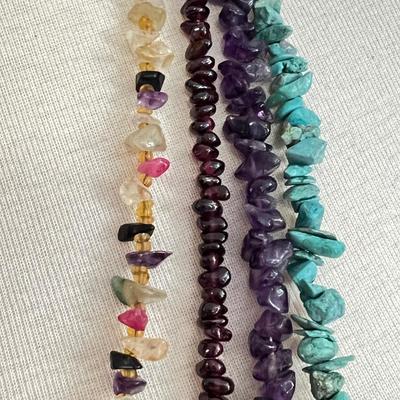 Necklace Lot - Turquoise, Amber, Red Coral, Pearl