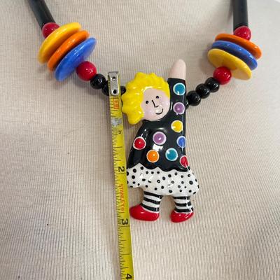 Vintage Designer Candace Loheed Ceramic Necklace Collectible