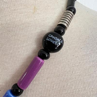 Vintage Designer Candace Loheed Ceramic Necklace Collectible
