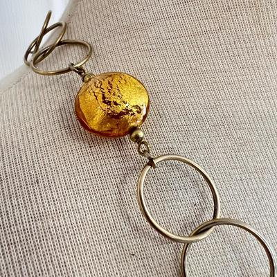 Designer Venetiaurum Murano Gold Glass Necklace