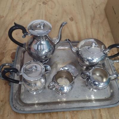 Tea and Coffee Set with Serving Trays (G)