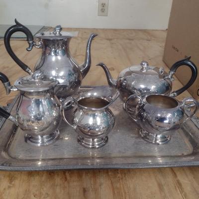 Tea and Coffee Set with Serving Trays (G)