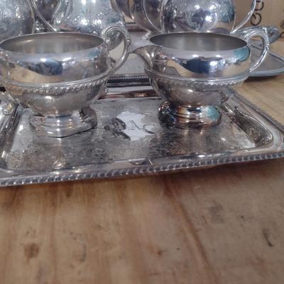 Tea and Coffee Set with Serving Trays (G)
