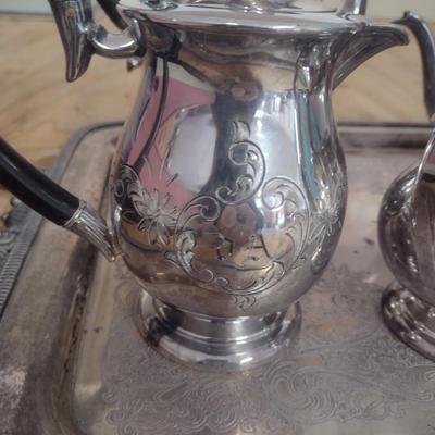Tea and Coffee Set with Serving Trays (G)