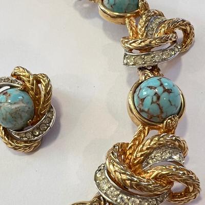 Vintage Designer Marcel Boucher Necklace Bracelet 1 Earring Set