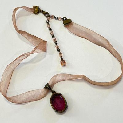 Designer Extasia Glass Cameo Choker Necklace