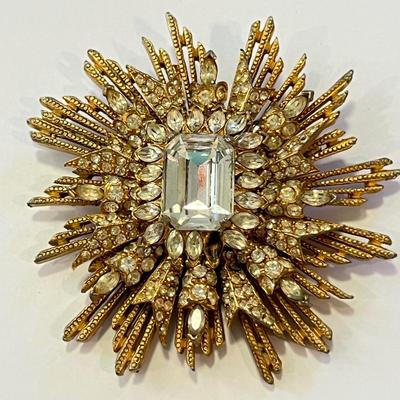 Vintage Designer K.J.L. Statement Brooch Pin Collectible