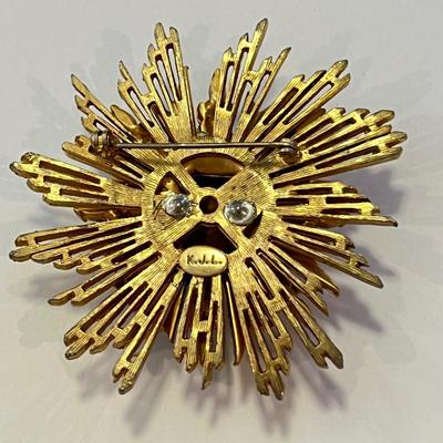Vintage Designer K.J.L. Statement Brooch Pin Collectible