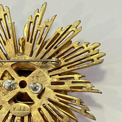 Vintage Designer K.J.L. Statement Brooch Pin Collectible