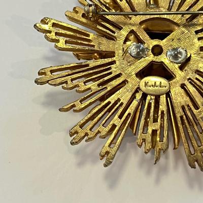 Vintage Designer K.J.L. Statement Brooch Pin Collectible